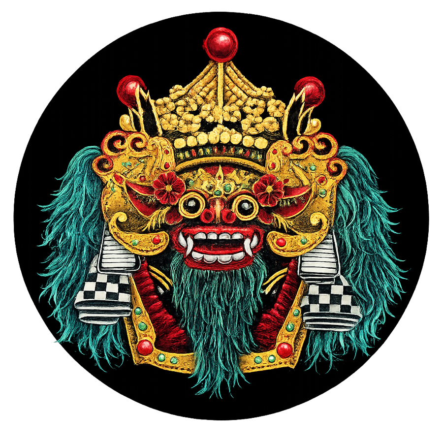 The hand-painted mask mural from the wall inside Hometown Hibachi